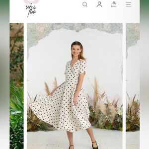 Son De Flor Wrap Dress, Short Sleeve Polka Dot
